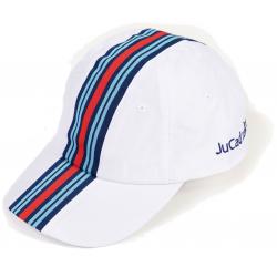 JuCad Kappe weiß mit Streifen Racing