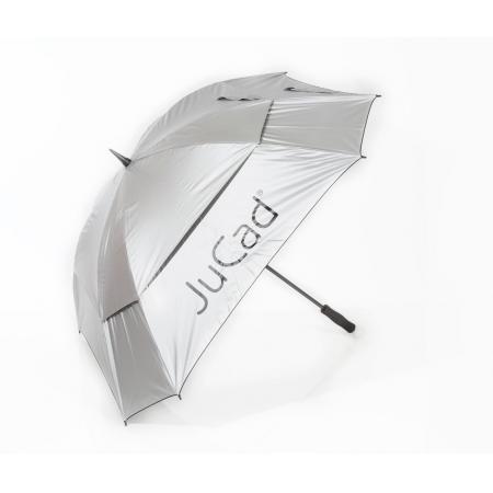 JuCad Teleskop Windproof Golfschirm, silber (UV-Schutz)