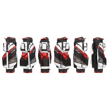 JuCad Cartbag Quiet Line, schwarz/weiß/rot