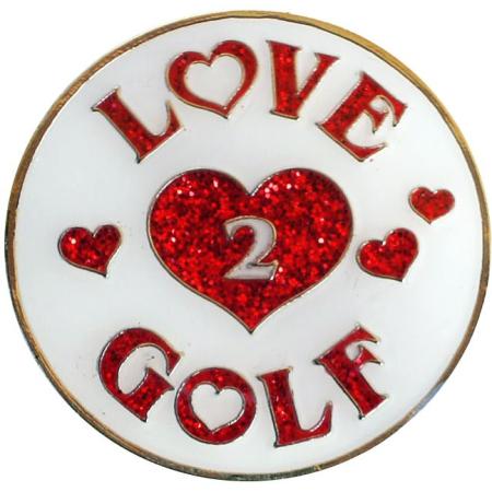 Navika Glitzy Ballmarker &quote;Love 2 Golf&quote;