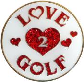 Navika Glitzy Ballmarker &quote;Love 2 Golf&quote;