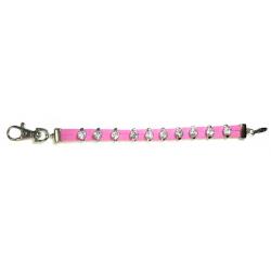 Crystal Leder Zählkette pink