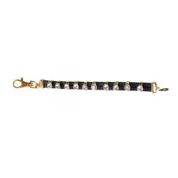 Crystal Leder Zählkette schwarz