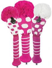 Bommel Strick Headcover, pink