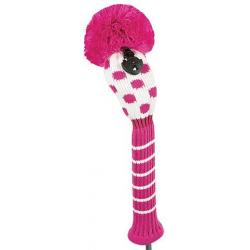 Bommel Strick Headcover pink Hybriden Punkte