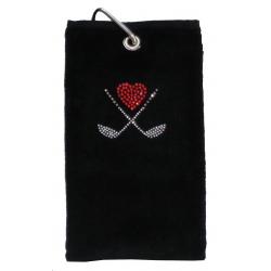 cbfmoda Golftuch Schläger mit Herz schwarz