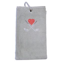 cbfmoda Golftuch Schläger mit Herz grau