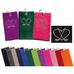 cbfmoda Golftuch Herz mit Schlägern marineblau