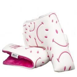 KraveGolf Classic Smiley Originals Blade Puttercover weißpink