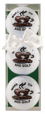 Golfball-Set &quote;Wake up and Golf&quote;