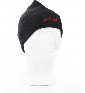 JuCad Golfer Wintermütze, schwarz/Logo rot
