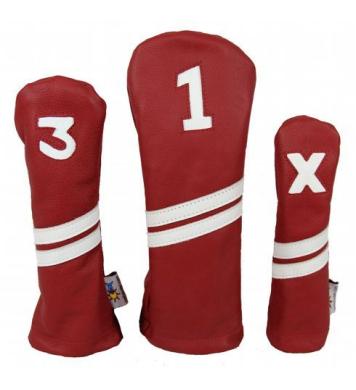 Sunfish Leder Headcover Ace, rot/weiß