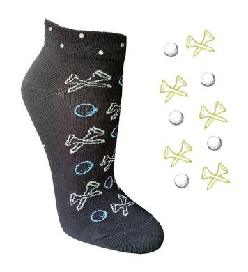 cbfmoda Damen-Golfsocken Tees 'n Balls, schwarz